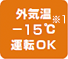 外気温-15℃運転OK